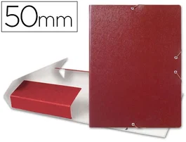 Liderpapel Carpeta proyectos folio lomo 50mm cartón gofrado roja 245 x 345 mm