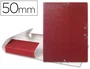 Liderpapel Carpeta proyectos folio lomo 50mm cartón gofrado roja 245 x 345 mm