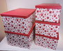 DKD Home Decor Caja Navidad Tradicional Rojo Blanco Carton Set de 5 Piezas 35 x 25 x 50 cm Renos