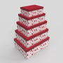 DKD Home Decor Caja Navidad Tradicional Rojo Blanco Carton Set de 5 Piezas 35 x 25 x 50 cm Renos