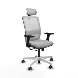 PIQUERAS Y CRESPO Silla de oficina Haches Gris claro y Blanco