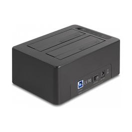DeLOCK USB 3.2 Estación de Acoplamiento Dual para 2 x SATA HDD/SSD 2.5/3.5" con Función Clonación, Lector de Tarjetas CF/SD y Puerto USB Extra, Color Negro