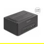 DeLOCK USB 3.2 Estación de Acoplamiento Dual para 2 x SATA HDD/SSD 2.5/3.5" con Función Clonación, Lector de Tarjetas CF/SD y Puerto USB Extra, Color Negro