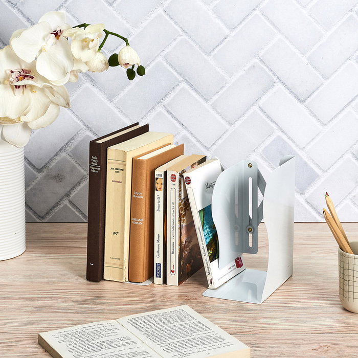 Home Deco Factory Sujetalibros Extensible Blanco Home Deco Factory Sujetalibros Extensible Blanco
