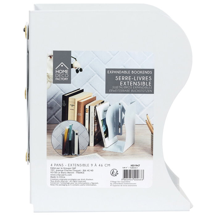 Home Deco Factory Sujetalibros Extensible Blanco Home Deco Factory Sujetalibros Extensible Blanco
