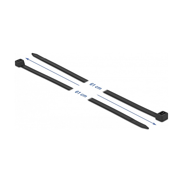 DeLOCK Sujetacables resistentes a los rayos UV 610 x 9,0 mm, negro, 10 piezas