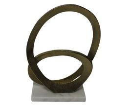 DKD Home Decor Escultura Abstracta de Aluminio y Mármol, Pack de 2