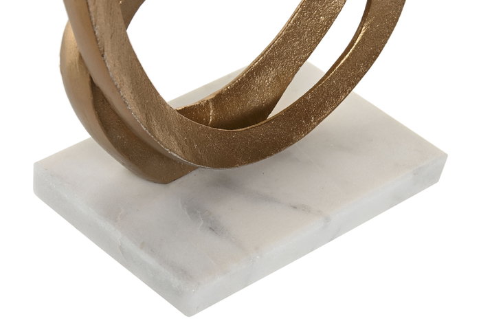DKD Home Decor Escultura Abstracta de Aluminio y Mármol, Pack de 2