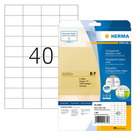 HERMA Etiquetas transparentes mate A4 52,5x29,7 mm 1000 unidades