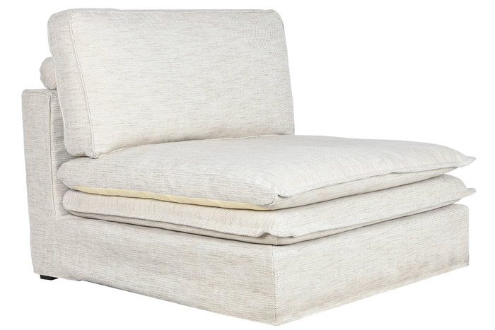 DKD Home Decor Módulo Central de Sofá Blanco Roto con 3 Cojines