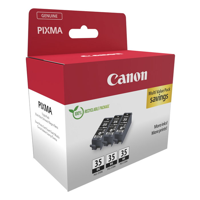 Canon Tinta Negra PGI-35 1509B028 Multipack x3 Cartuchos Originales para PIXMA iP100, iP110, TR150