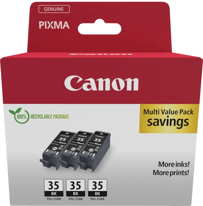 Canon PGI-35BK Multipack Negro 3 Unidades (1509B028) – 573 Páginas Canon PGI-35BK Multipack Negro 3 Unidades (1509B028) – 573 Páginas