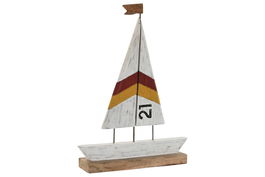 DKD Home Decor Decoracion Atlantico Blanco Amarillo Mango y Metal 8 x 45 x 34.5 cm (2 Unidades)