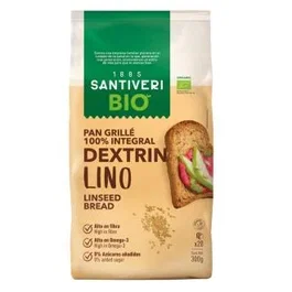 SANTIVERI Pan Grille Con Semillas De Lino Integral 240Gr Bio Tostadas Crujientes Para Acompañar Comidas