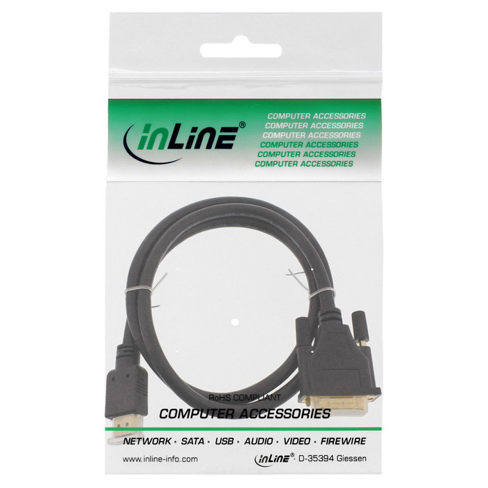 InLine Cable Adaptador HDMI a DVI-D 17662P, 2m