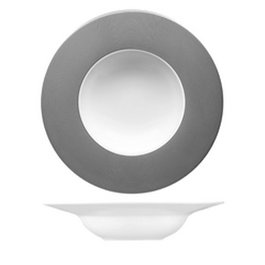 Langenthal ESS LINEO Plato Hondo de porcelana negro, 29 cm de diámetro (Set de 6)