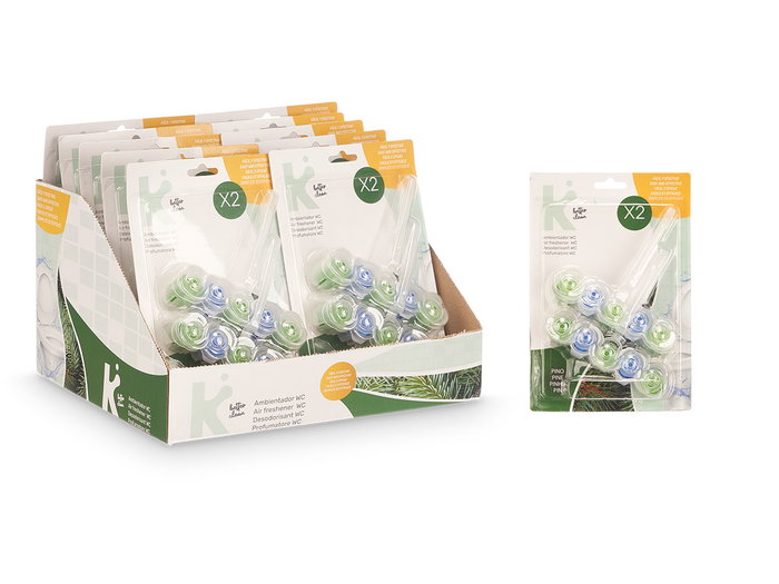 Arte Regal Set 2 Piezas Bolas WC Pino 50gr Plástico Verde 13.7x20.5x4 cm (Set de 24)