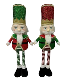 DKD Home Decor Figuras de Poliéster Extensibles Surtido de 2 en Verde y Rojo