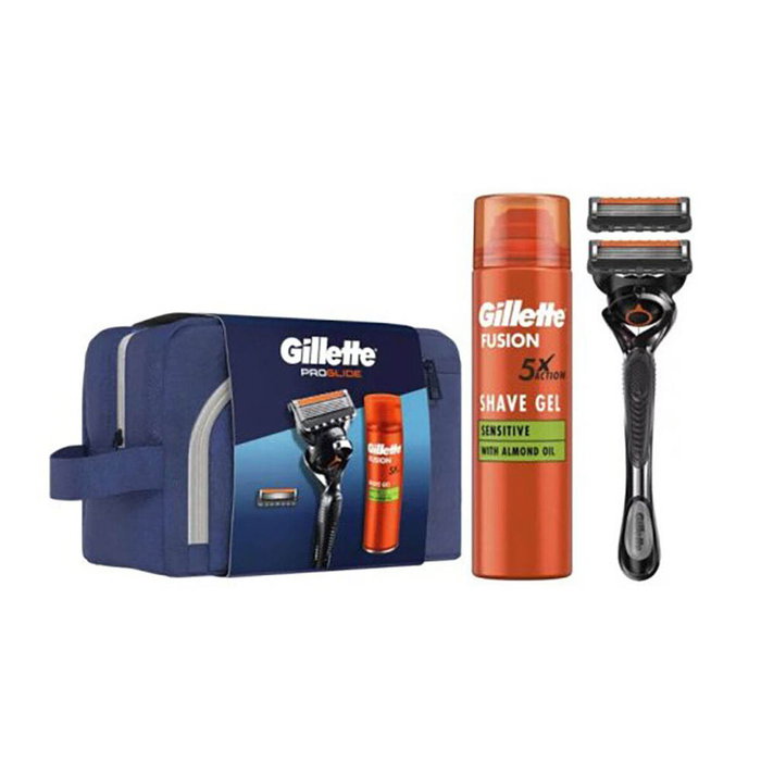 Gillette Neceser Proglide con Maquinilla, 2 Recambios y Gel de Afeitar Fusion Gillette Neceser Proglide con Maquinilla, 2 Recambios y Gel de Afeitar Fusion