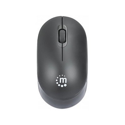 MANHATTAN Performance III - Ratón óptico inalámbrico 2.4 GHz, 1000 dpi, ambidiestro, 3 botones + rueda, color negro, receptor nano USB
