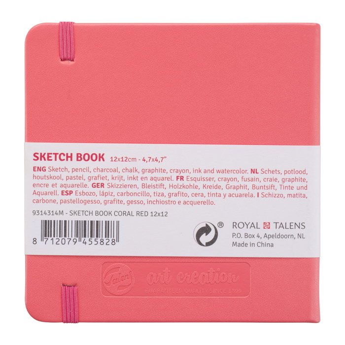 Talens Art Creation Cuaderno Bocetos Rojo Coral 12 x 12 cm 140 g 80 Hojas