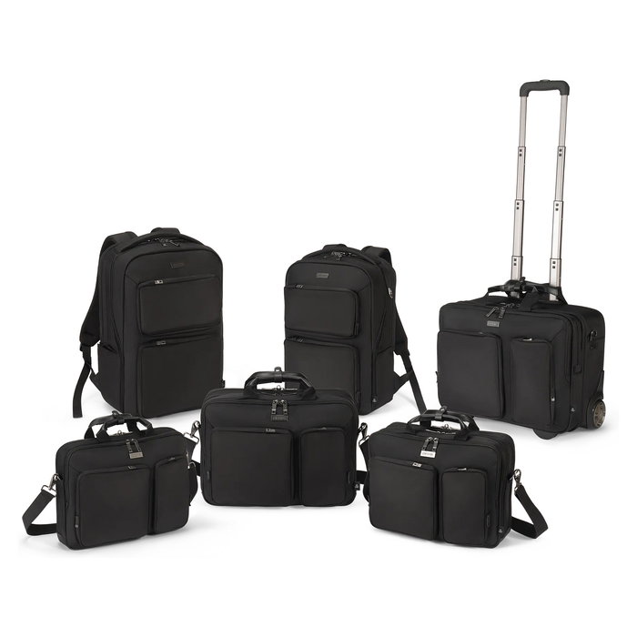 Dicota D3250801 Top Traveller SEVEN Maletín de Poliéster Reciclado para Portátiles de 12-14 Pulgadas (35,6 cm) Negro - Universal