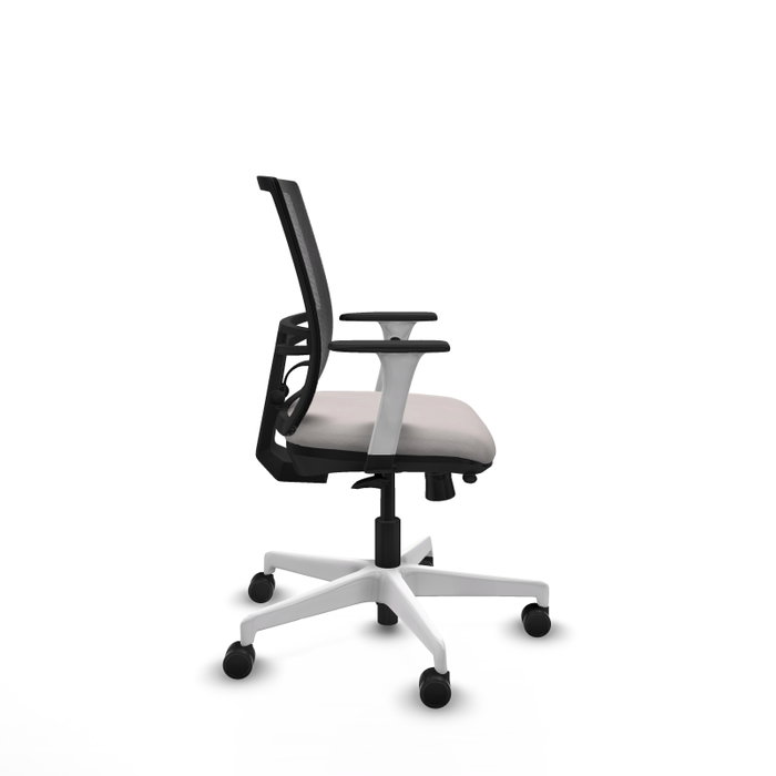 PIQUERAS Y CRESPO Silla de oficina Yunquera con mecanismo Sincro/Traslack Blanco y Negro