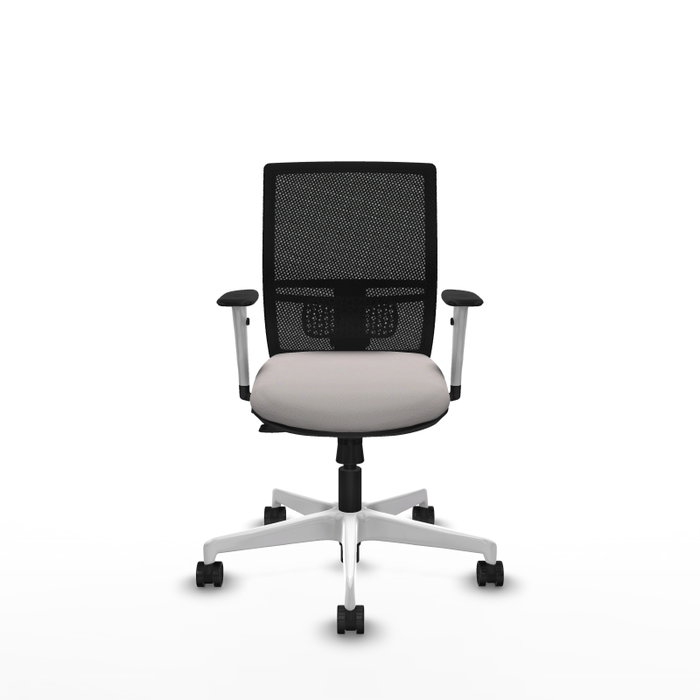 PIQUERAS Y CRESPO Silla de oficina Yunquera con mecanismo Sincro/Traslack Blanco y Negro