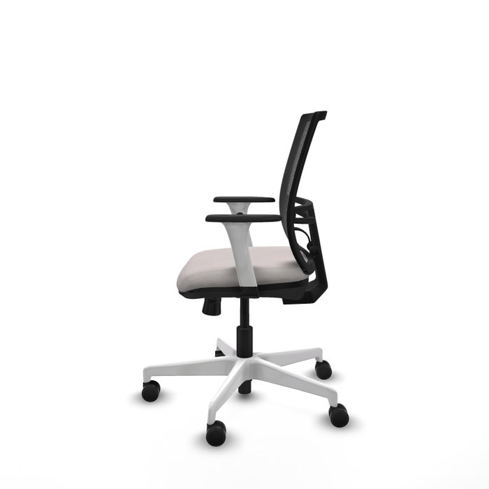 PIQUERAS Y CRESPO Silla de oficina Yunquera con mecanismo Sincro/Traslack Blanco y Negro