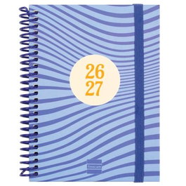 Finocam Agenda Diva para Estudiantes Espiral Olas Curso 2026-2027 120x164mm SVH