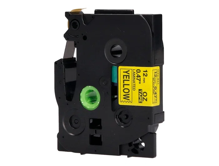 Q-connect Cinta TZE-631 para Rotuladoras Brother, 12 mm Amarillo y Negro, 8 m