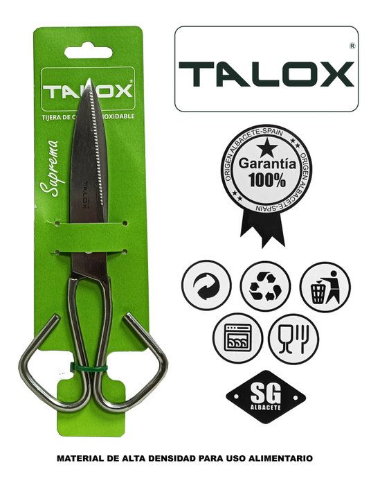 TALOX Tijera de cocina de acero inoxidable 20 cm