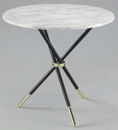 DKD Home Decor Mesita Auxiliar Símil Mármol MDF y Metal