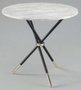 DKD Home Decor Mesita Auxiliar Símil Mármol MDF y Metal