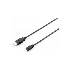 Equip Cable USB 2.0 de Tipo A a Micro-USB B, 1m, Negro