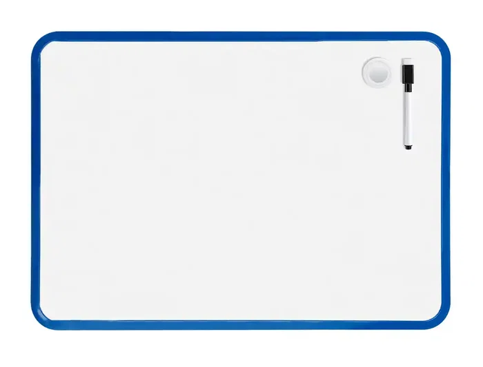 Liderpapel Pizarra Blanca Magnética Doble Cara Lisa 30x42 cm con Rotulador, Imán y Borrador