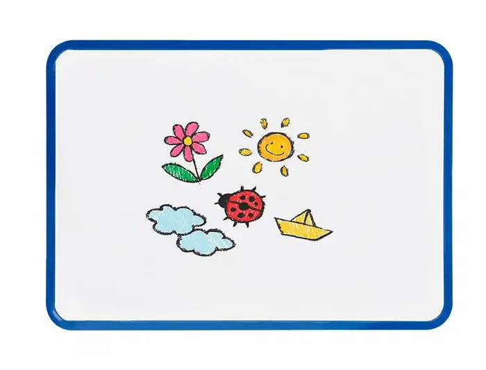 Liderpapel Pizarra Blanca Magnética Doble Cara Lisa 30x42 cm con Rotulador, Imán y Borrador