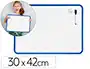 Liderpapel Pizarra Blanca Magnética Doble Cara Lisa 30x42 cm con Rotulador, Imán y Borrador