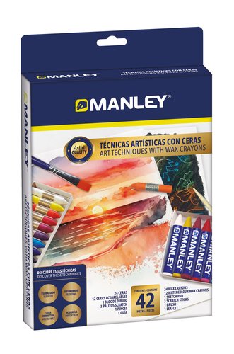 Manley Set de Técnicas Artísticas con Ceras, 42 Piezas Surtidas
