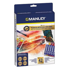 Manley Set de Técnicas Artísticas con Ceras Caja 42 Piezas para Descubrir Acabados y Técnicas