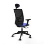 PIQUERAS Y CRESPO Silla de oficina Motilla con mecanismo Sincro/Traslack, Azul claro y Negro