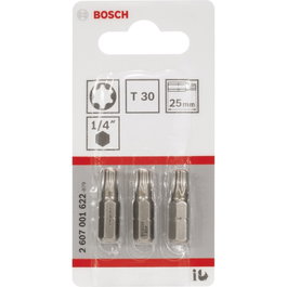 Bosch Set de 3 Puntas de Destornillador T30 XH 25mm