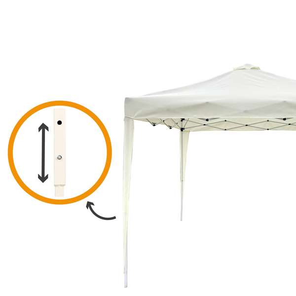 Color Baby Cenador Plegable con Chimenea Max-Air 300x300x250 cm, Cenador de Jardín de Acero y Tela