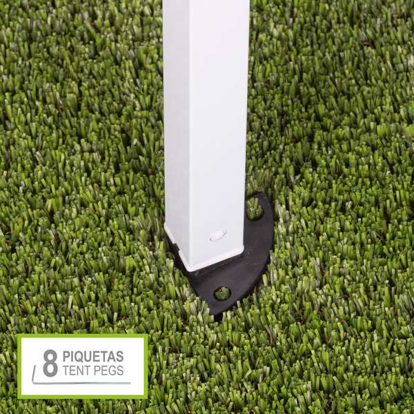 Color Baby Cenador Plegable con Chimenea Max-Air 300x300x250 cm, Cenador de Jardín de Acero y Tela