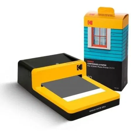 Kodak PHC-80 - Cartucho Todo en Uno con Papel Fotográfico, 4x6" / 10x15 cm, 80 Hojas, para Impresoras Dock PD450, PD460, PD480, KD600