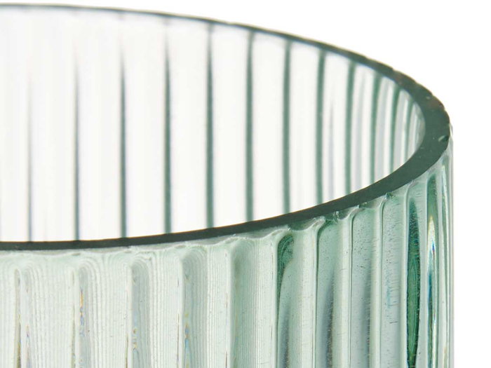 Giftdecor Jarrón Raya 2 Cuerpos Verde 8x23x8 cm (Set de 8)