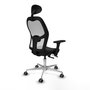 PIQUERAS Y CRESPO Silla de oficina Jorquera con mecanismo Sincro/Traslack, Negro y Blanco