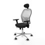 PIQUERAS Y CRESPO Silla de oficina Jorquera con mecanismo Sincro/Traslack, Negro y Blanco