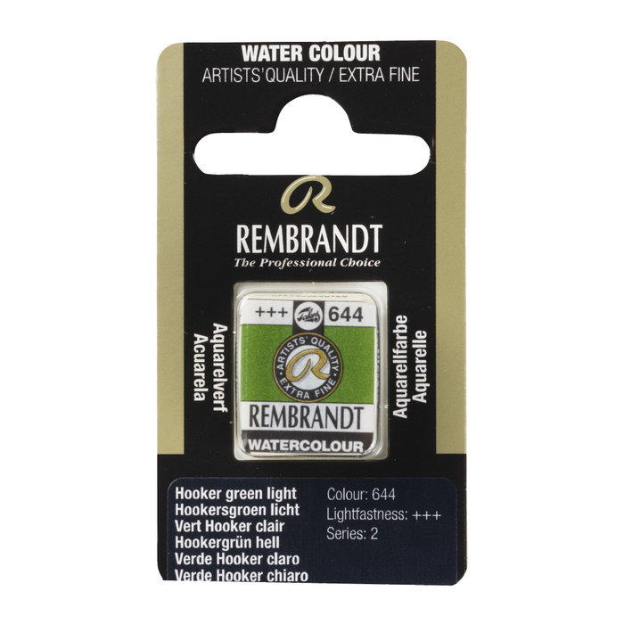 Rembrandt Acuarela Pastilla Verde Hooker Claro 644