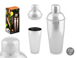 Kinvara Coctelera 750 ml Acero Plata 9 cm x 23 cm x 9 cm (Set de 12)